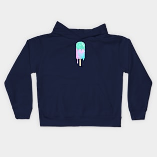 Fluro neon melty popsicle Kids Hoodie